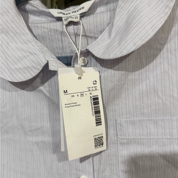 Urban Revivo Striped Mini Dress - White and blue size 6 - Picture 8 of 11